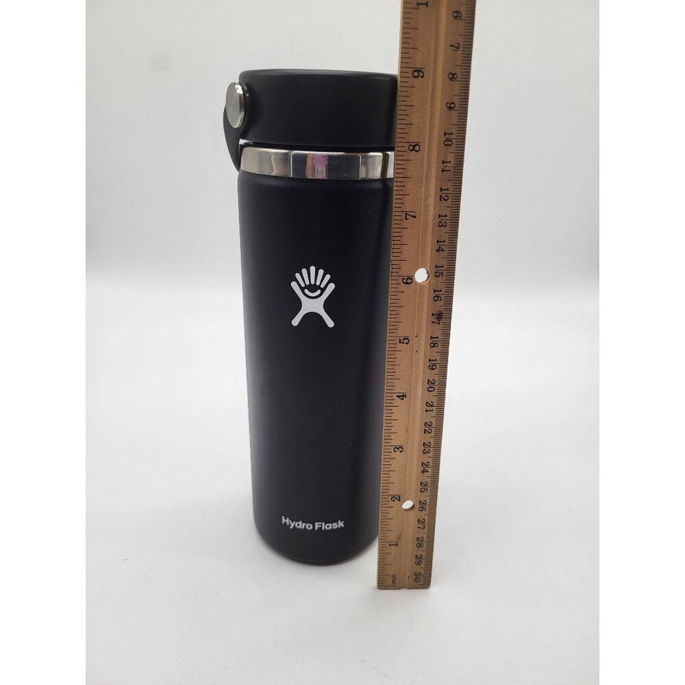 HYDROFLASK 20OZ Wide Mouth With Flex Strap Cap Black Coffee Hot Cold - Picture 5 of 6